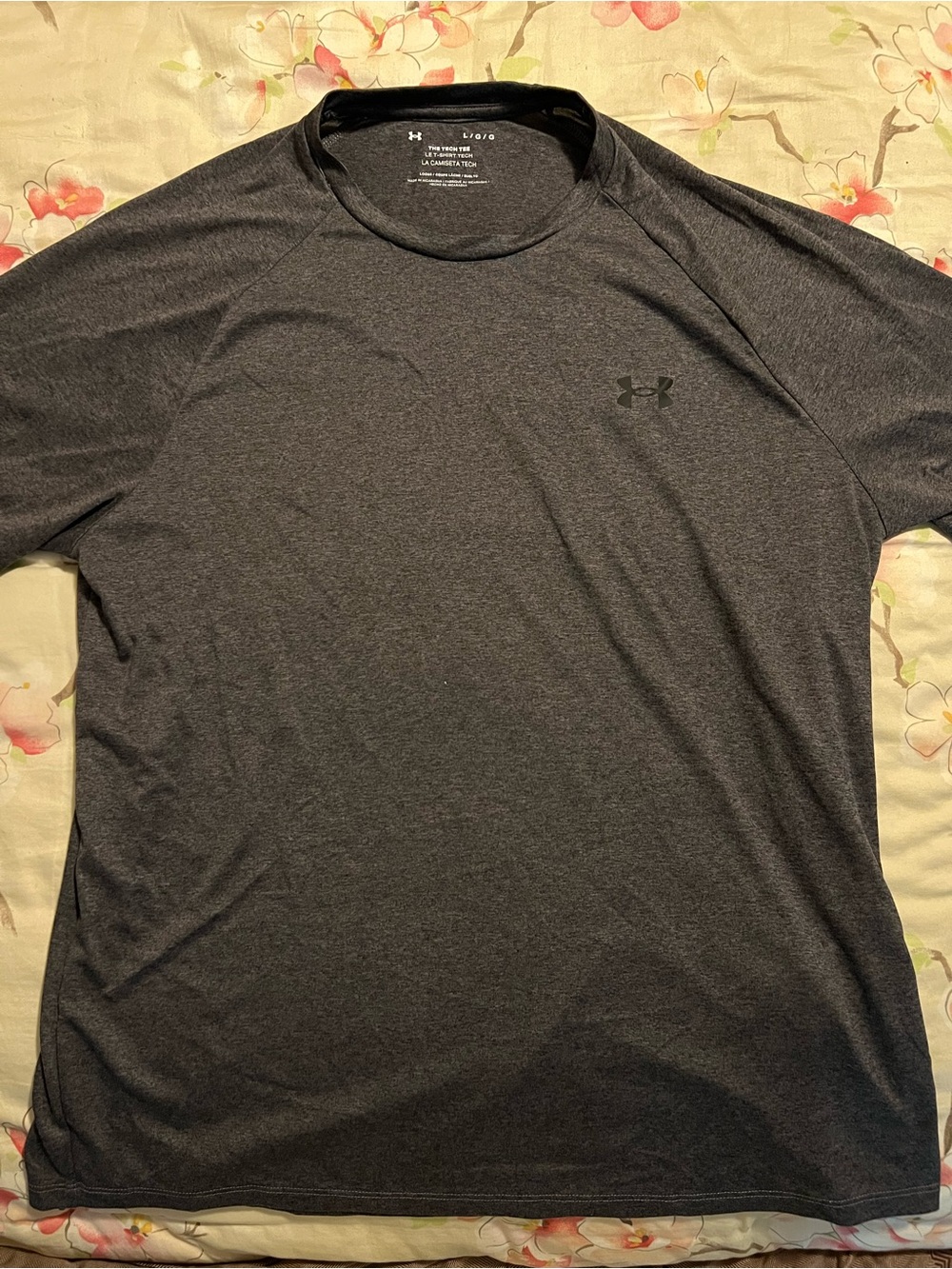 Under Armour Mens Large The Tech Tee Short Sleeve T-Shirt Gray Heather